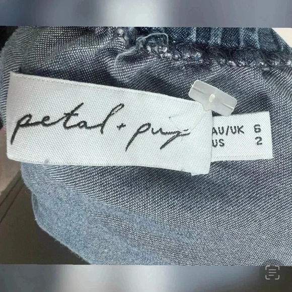 Petal + Pup Denim Chambray Tiered Dress Size 2 - Picture 2 of 3